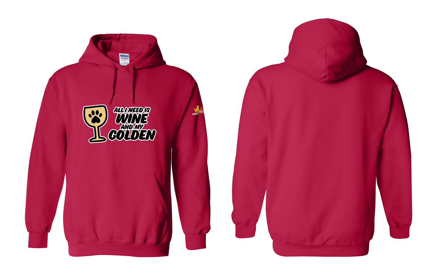 Hoodie - Wine & Golden