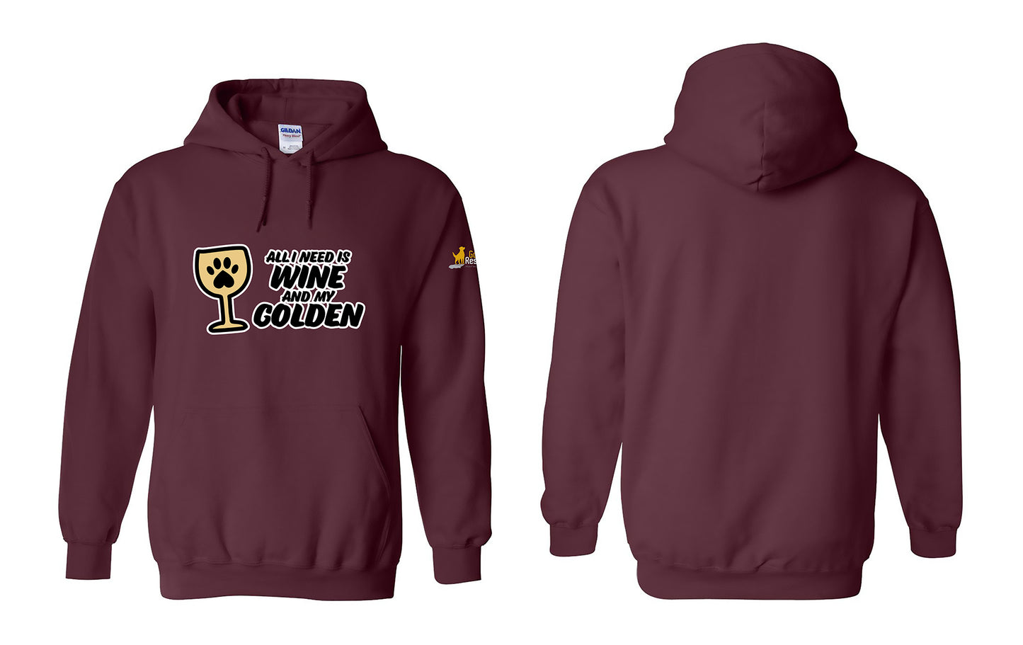 Hoodie - Wine & Golden