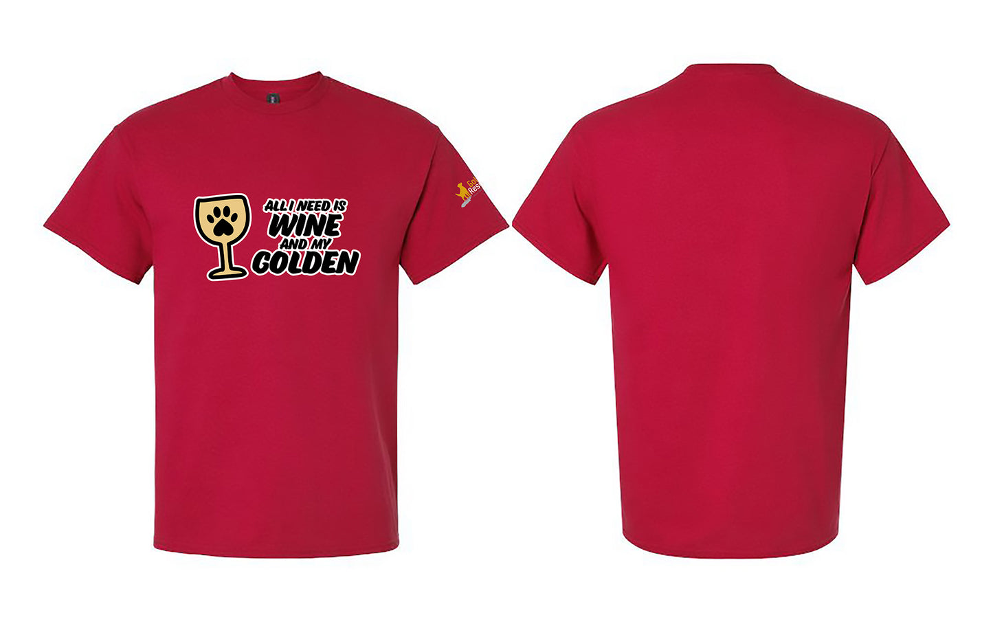 T-shirt - Wine & Golden
