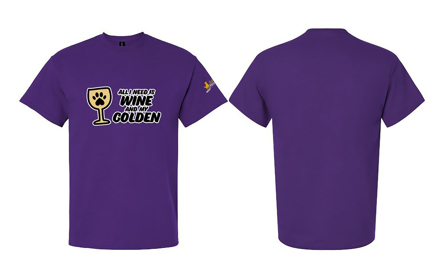 T-shirt - Wine & Golden