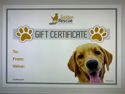 Golden Rescue Store Gift Certificate