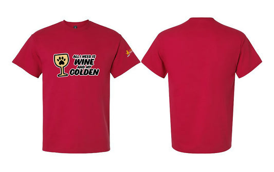 T-shirt - Wine & Golden